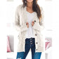 💄🍂Lässige Damen-Strickjacke für Herbst mit langen Ärmeln, 💋Knopfleiste und offenem Vorderteil