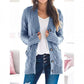 💄🍂Lässige Damen-Strickjacke für Herbst mit langen Ärmeln, 💋Knopfleiste und offenem Vorderteil
