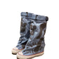 💗Flache Retro-Stiefel aus Canvas mit mittlerem Schaft für Damen