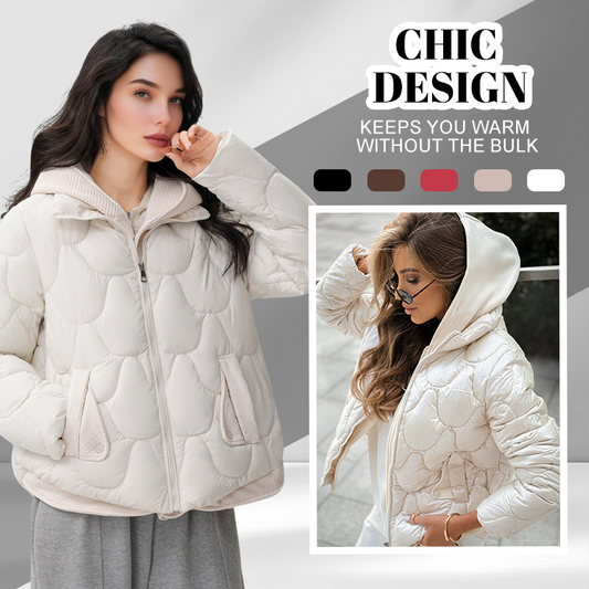 🔥🧥Kurze Warme Winterjacke für Damen – Steppjacke mit Kapuze und Taschen📦Freie Lieferung📦