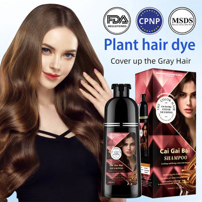 🌿 🧴 Sofortige Haarfärbeshampoo mit Kräuterextrakten für Männer & Frauen