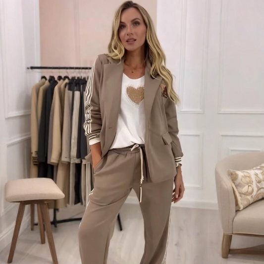 🚶✨Gestreiftes 2-teiliges Set (Blazer + Hose): Modisch & Praktisch für Freizeit & Beruf✈️Kostenloser Versand✈️