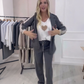 🚶✨Gestreiftes 2-teiliges Set (Blazer + Hose): Modisch & Praktisch für Freizeit & Beruf✈️Kostenloser Versand✈️