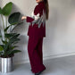 ⏰ ✨Modische Farbe-Blocking-Set aus Pullover und Hose mit Rautenmuster
