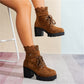 ❄️👠Damen-Stiefeletten mit dickem Absatz und Spitze