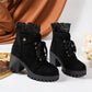 ❄️👠Damen-Stiefeletten mit dickem Absatz und Spitze