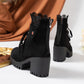 ❄️👠Damen-Stiefeletten mit dickem Absatz und Spitze