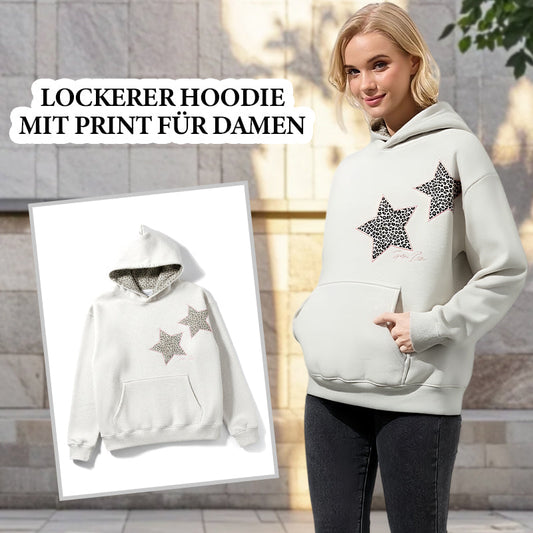 Lockerer Hoodie mit Print für Damen