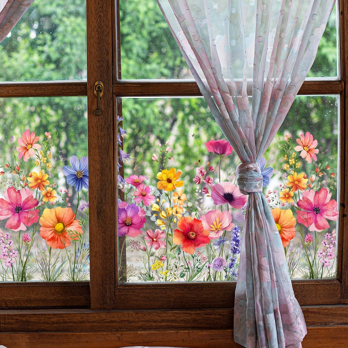 💐Bunter Fensteraufkleber mit Blumenstrauß🖼️