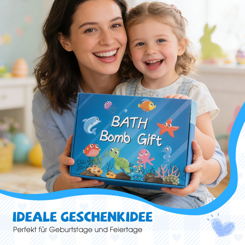🔥12 Stück/Packung🛁 Natürliche Badebomben für Kinder mit Mega-Schaum &  Überraschung im Inneren 🥚✨