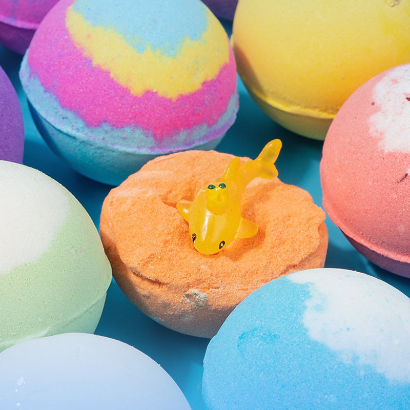 🔥12 Stück/Packung🛁 Natürliche Badebomben für Kinder mit Mega-Schaum &  Überraschung im Inneren 🥚✨