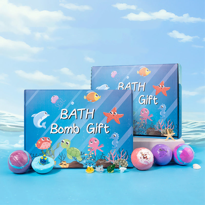 🔥12 Stück/Packung🛁 Natürliche Badebomben für Kinder mit Mega-Schaum &  Überraschung im Inneren 🥚✨