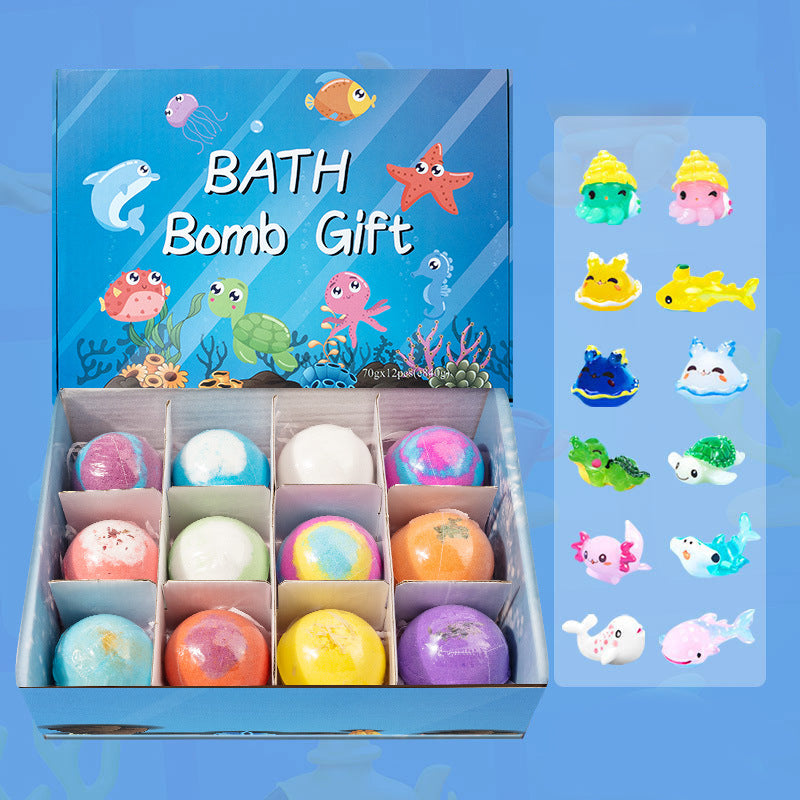 🔥12 Stück/Packung🛁 Natürliche Badebomben für Kinder mit Mega-Schaum &  Überraschung im Inneren 🥚✨