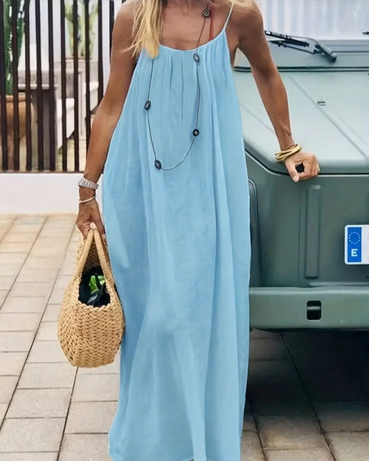 🎉 LIMITED TIME 50% OFF! 💃 Chic Backless Spaghetti Strap Dress for Women – 50K+ Sold! Soft Rayon-Modal Blend & Adjustable Straps 🌴
