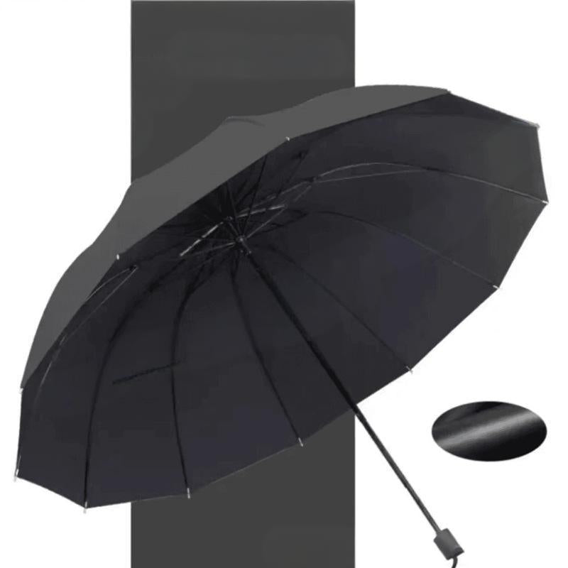 Großer, faltbarer, winddichter Regenschirm mit 12 Rippen