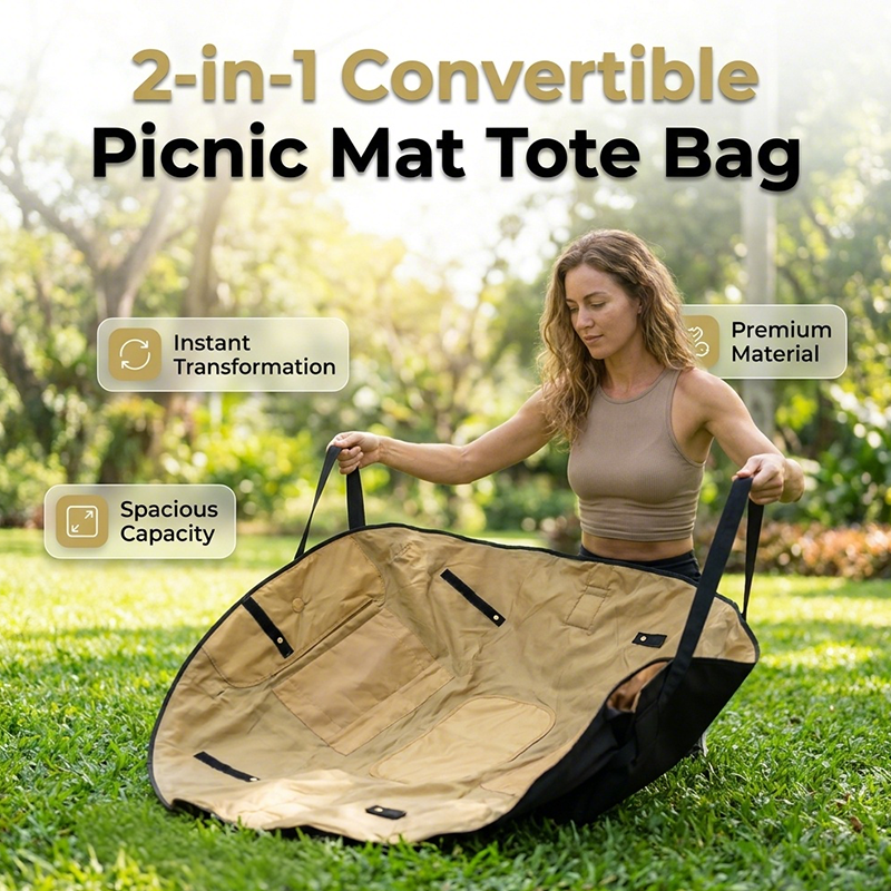 2-in-1 umwandelbare Picknickmatten-Tragetasche