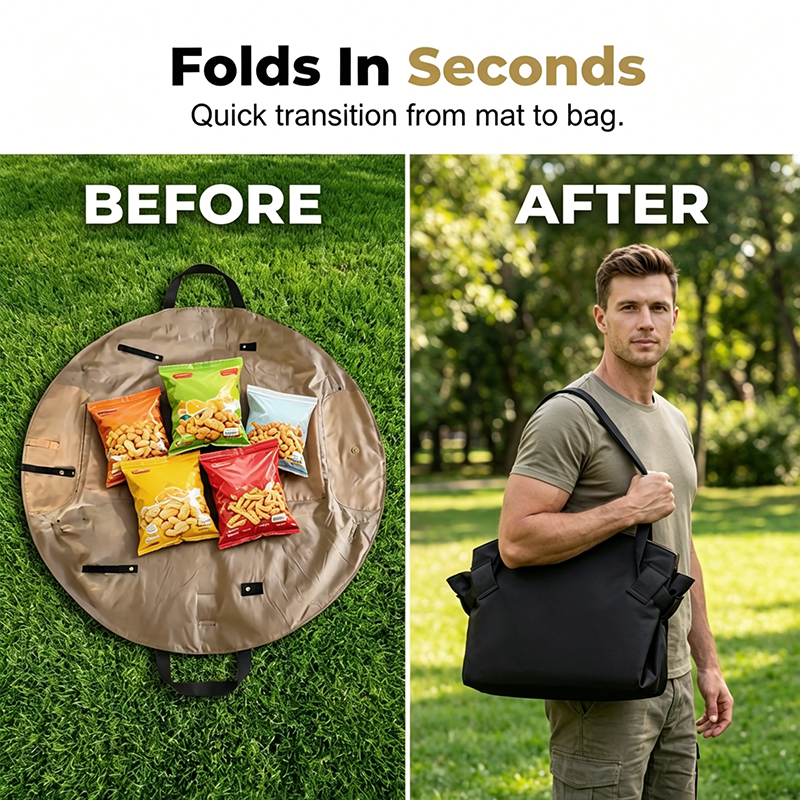2-in-1 umwandelbare Picknickmatten-Tragetasche