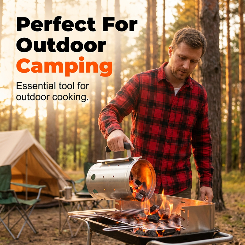Robuster Grill-Holzkohlestarter aus Stahl