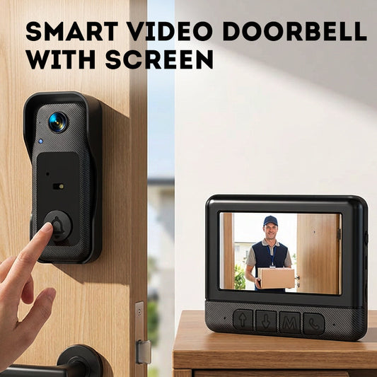 📹 50% OFF NOW! 🏆 Wireless Smart Video Doorbell with Display Screen – 1080P HD, Two-Way Audio, Motion Detection & Night Vision – Easy Install, Perfect for Home Security 🔔📱✨