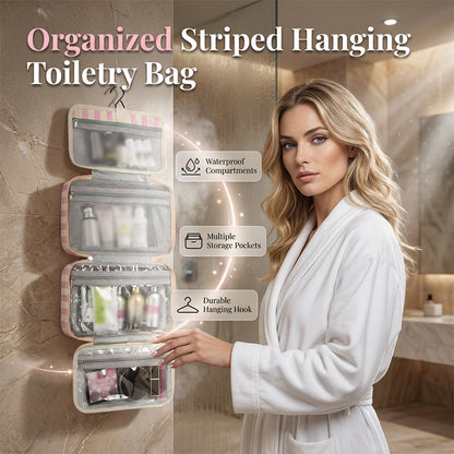 🔥Striped Hanging Travel Toiletry Bag