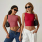 High Neck Slim Fit Crop Tank Shirt Y2k Tops