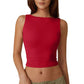 High Neck Slim Fit Crop Tank Shirt Y2k Tops
