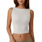 High Neck Slim Fit Crop Tank Shirt Y2k Tops