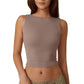 High Neck Slim Fit Crop Tank Shirt Y2k Tops