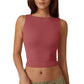 High Neck Slim Fit Crop Tank Shirt Y2k Tops