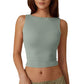 High Neck Slim Fit Crop Tank Shirt Y2k Tops