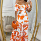 Off-the-shoulder Printed Cutout Lace-up Dress