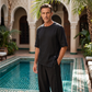 Men's Casual Linen Shirt & Pants 2-Piece Set