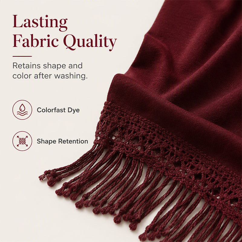 🌸 Tassel Lace Detail, Flattering Relaxed Drape | Women's Boho Tunic Top