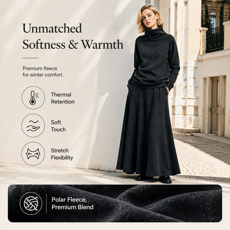 Turtleneck & Maxi — Women’s Top & Skirt Set 🧣👗