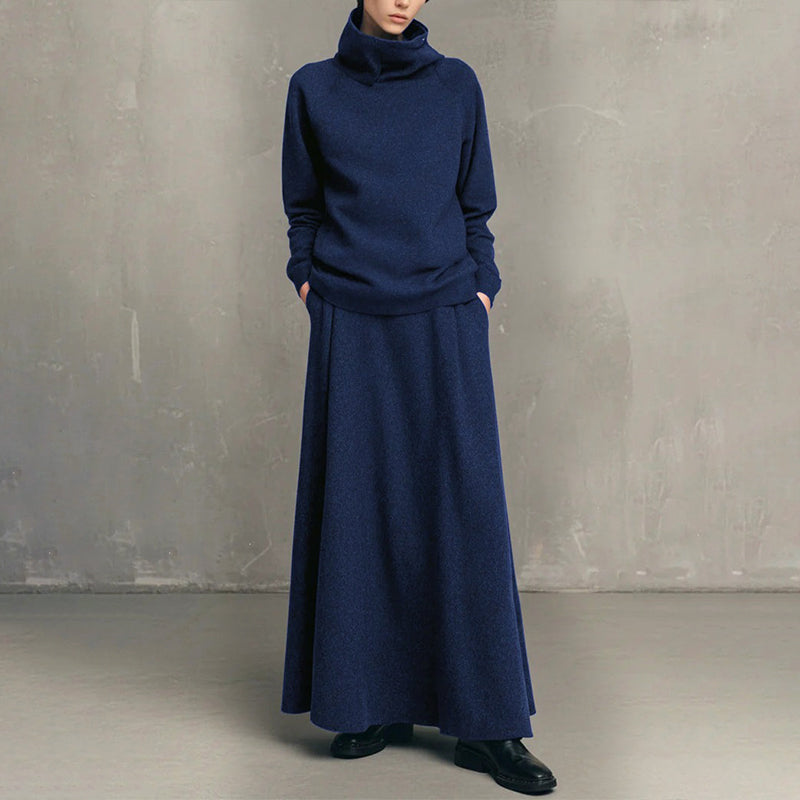 Turtleneck & Maxi — Women’s Top & Skirt Set 🧣👗