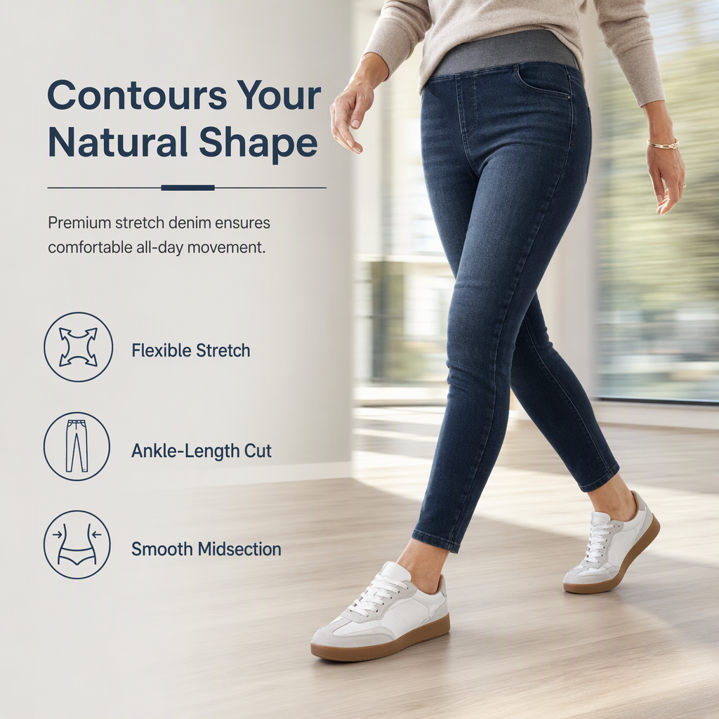 👖 No Buttons, No Pinching | Women's Pull-On High-Rise Stretch Jeans