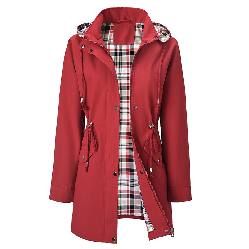Women Waterproof Long Hooded Trench Coats